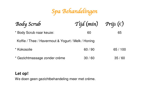 SpaBehandelingen